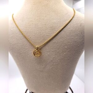 Christian Dior Gold Plated CD Necklace